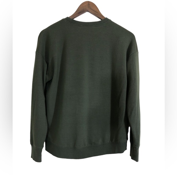 Dark Olive Green Lightweight Sweatshirt Small Women’s - Picture 2 of 7